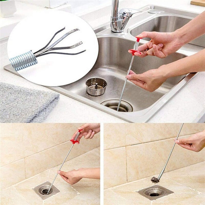 Domejo Drain Clog Remover Snake Tool for Hair and Debris, Unclog Toilet, Sink, Shower, Bathtub, Sewer - Image 3